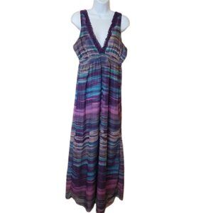 Multicolored Sleeveless Maxi Dress Fits Size Medium